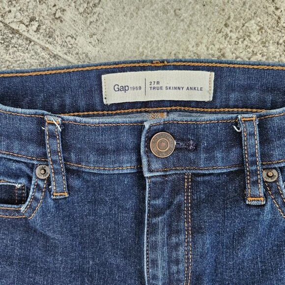 Gap Girls Jeans True Skinny Ankle Blue Denim Jeans Size 27R - Picture 5 of 9
